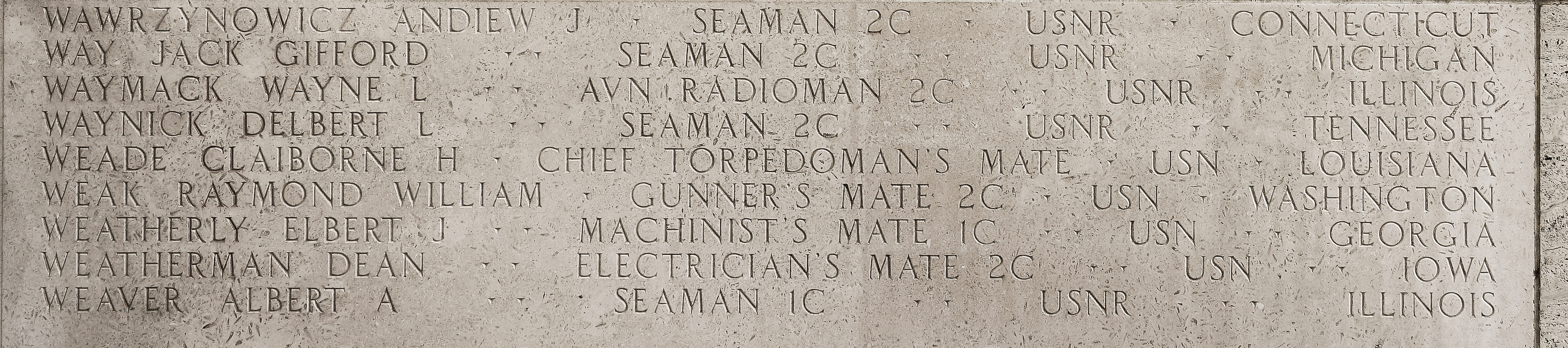 Jack Gifford Way, Seaman Second Class